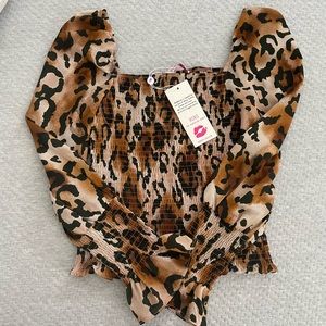 NWT cheetah top